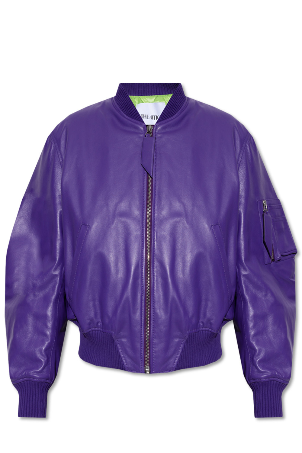 Purple leather bomber jacket hotsell